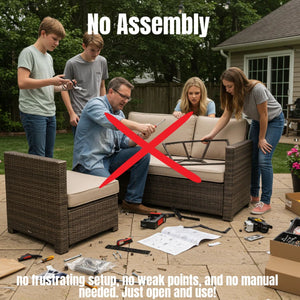 Outdoor Wicker Conversation Set With Cushions, All Weather