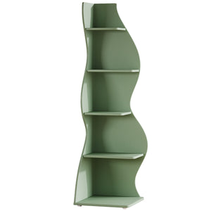 5 Tier Wavy Corner Bookshelf And Plant Stand For Living Room