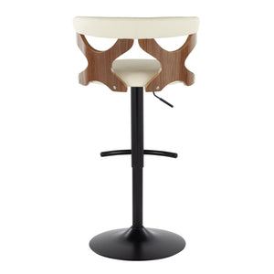 Gardenia - Contemporary Adjustable Barstool, Swivel With Rounded T Footrest (Set of 2)