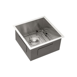 13" Undermount Stainless Steel Kitchen Sink 16 Gauge 9" Deep Single Bowl Basin - Brushed Nickel