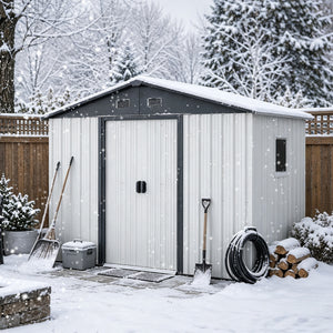 8ft x 4ft Outdoor Metal Storage Shed with Window