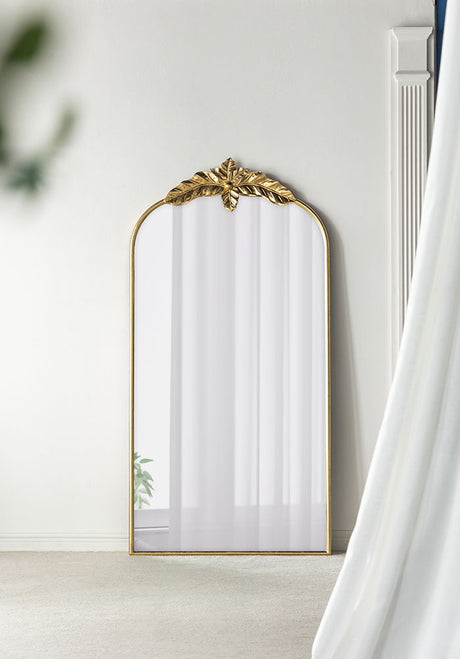 Arched Wall Mirror with Metal Frame