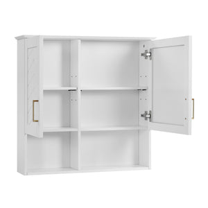 2 In 1 Wall-Mounted Mirror Cabinet With Adjustable Shelves, Soft-Close Doors, High-Definition Mirror & Storage