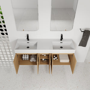 60" Floating Double Sink Bathroom Vanity with Extra-Large Storage