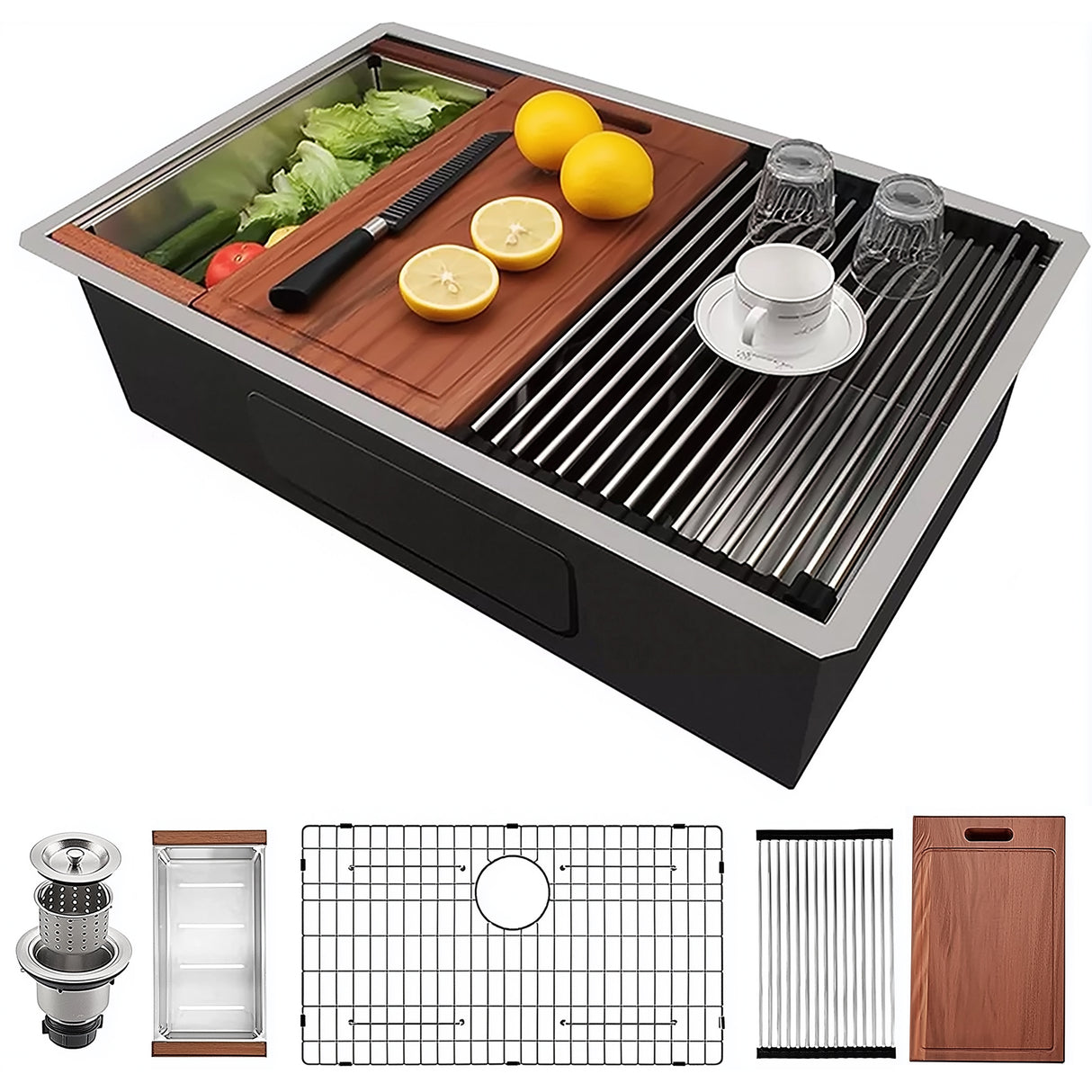 30" Undermount Workstation Stainless Steel Kitchen Sink