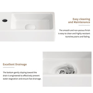 Wall Mounted Bathroom Sink With Faucet And Drain