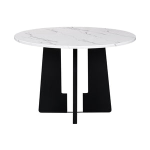 5 Piece Round Dining Table Set, Modern Dining Table And 4 Upholstered Chairs For Dining Room