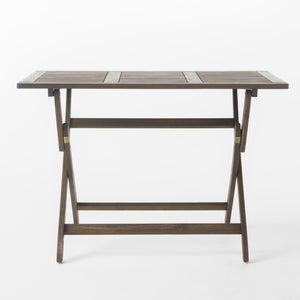 Blissique - Outdoor Foldable Wood Dining Table With Slat Design