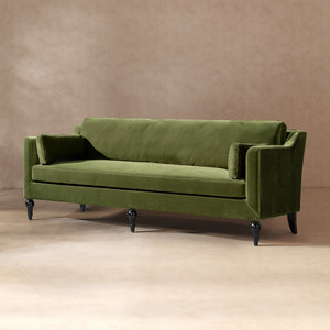 Josephine 84.5" Upholstered Modern Sofa, Olive