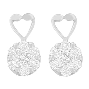 14K White Gold 1 1/4 cttw Round Cut Diamond Earrings (H-I, I1-I2)