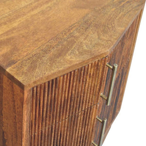Solid Wood Louvre Bedside Unit