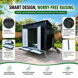 Outdoor Galvanized Metal Chicken Coop