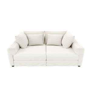 4 Seat Sofa, Modern Comfy Upholstered Sofa Cloud Couch, Deep Seat Couches With Soft Pillows