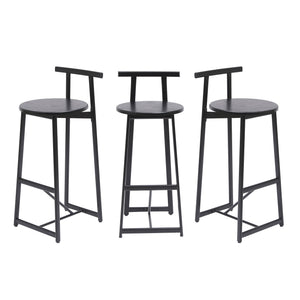 Modern Bar Stools With Backrest For Kitchen (Set of 3)