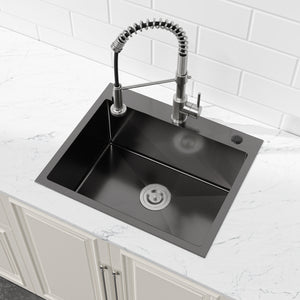 Stainless Steel Kitchen Sink, 23"x19" Single Bowl, Undermount Handmade Sink