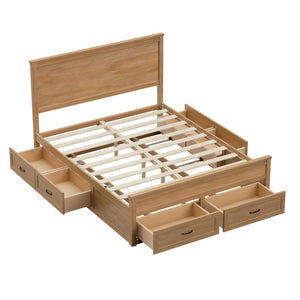 Modern Storage Platform Bed Frame With 6 Drawers