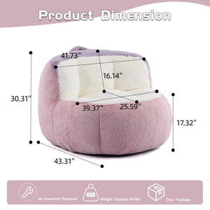 Oversized Multicolor Faux Fur Bean Bag Chair
