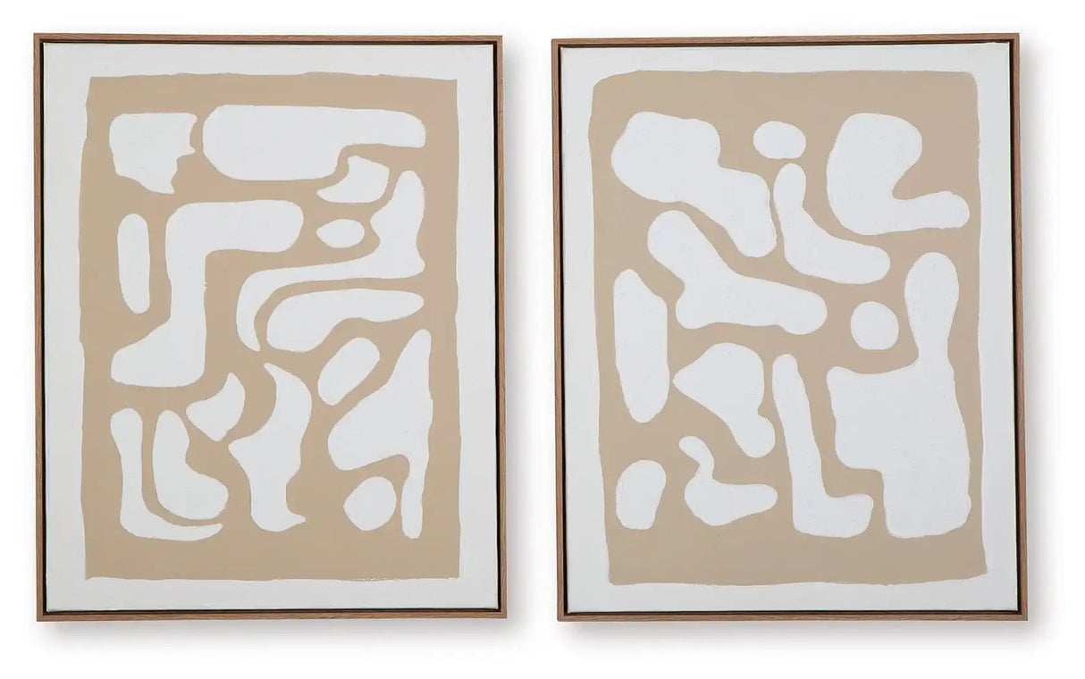 Waldett - Wall Art Set (Set of 2) - Beige / White - Best Buy Furniture