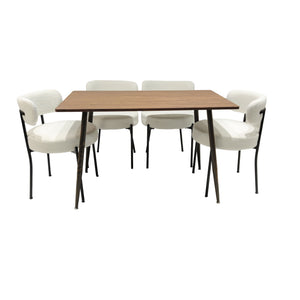 Mid-Century Modern Dining Chair With Curved Backrest