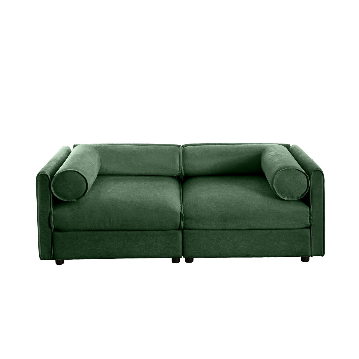Stylish Sofa With Storage Seat And Cylindrical Backrest