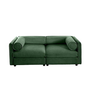 Stylish Sofa With Storage Seat And Cylindrical Backrest