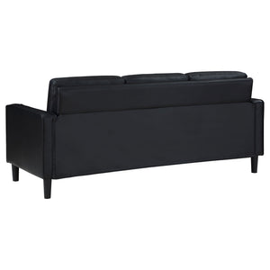 Ruth - 2 Piece Track Arm Sofa Set With Cushions - Black