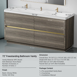 Bathin Freestanding Bathroom Vanity With Double Sinks