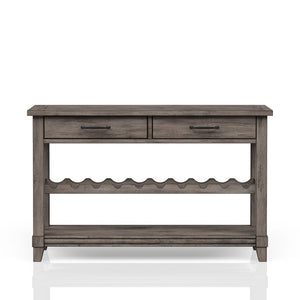 Console Table With Wine Bottle Storage Storage Drawers - Gray