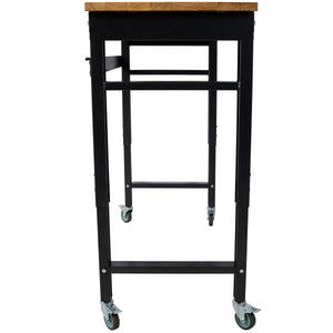 48" Wide Rolling Workbench - Adjustable Height for Workshop