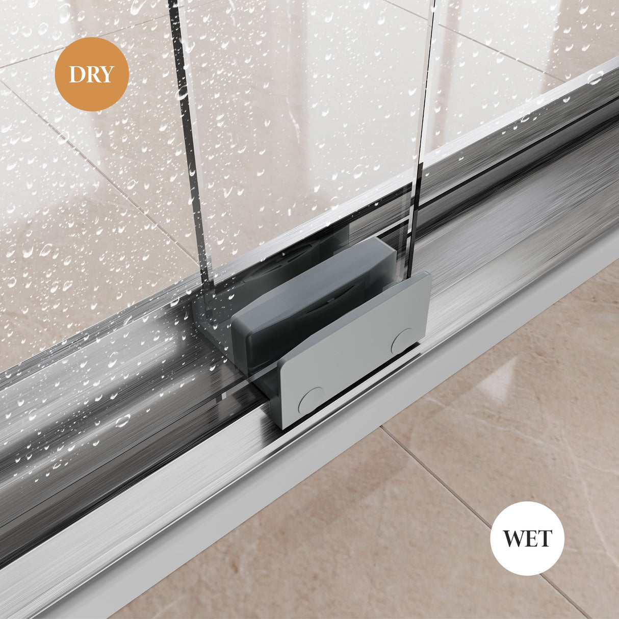 50-54"W x 70"H Semi-Frameless Double Sliding Shower Door