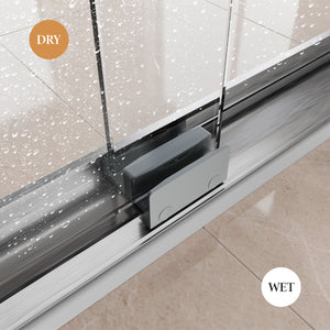 50-54"W x 70"H Semi-Frameless Double Sliding Shower Door