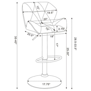 Adjustable Bar Stool With Height-Adjustable Base (Set of 2)