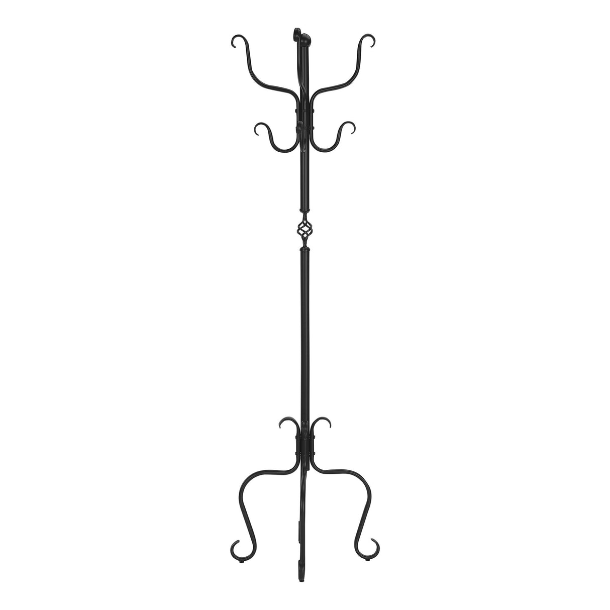 Coat Rack, Hall Tree, Free Standing, 8 Hooks, Entryway, Transitional - Black
