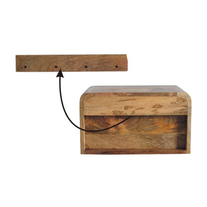 Chunky Floating Bedside, 1-Drawer, 1 Open Slot, Oak-ish