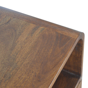 Solid Wood Chestnut Curved Edge Nightstand