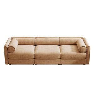 Stylish Sofa With Storage Seat And Cylindrical Backrest