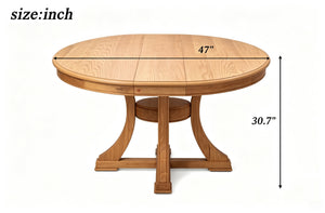 Extendable Round Rubber Wood Dining Table