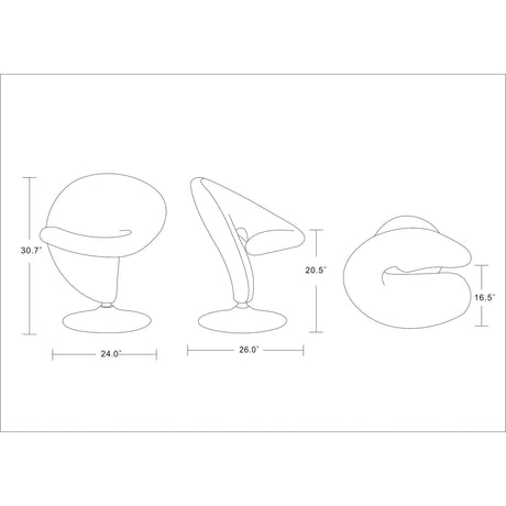 Modern Swivel Lounge Chair With Base - Gray