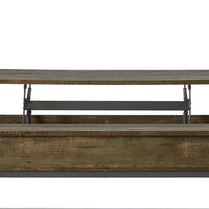 Lift Top Coffee Table With Adjustable Height - Brown