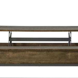 Lift Top Coffee Table With Adjustable Height - Brown