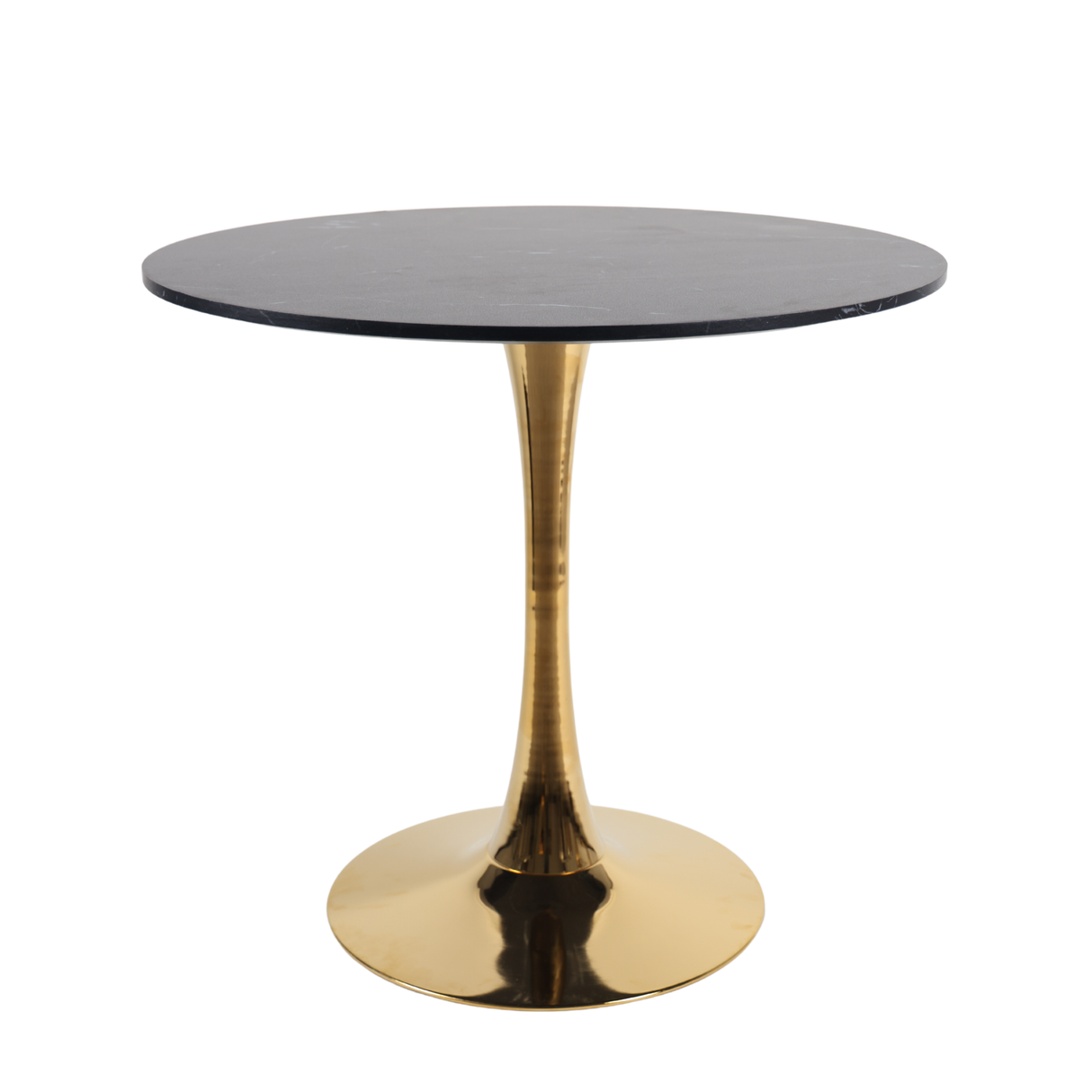 Mid-Century Black Marble Tulip Table