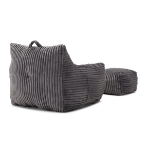 Giant Bean Bag Chair With Armrests And Footstool