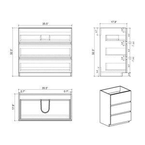 Alice - Bathroom Vanity With Large Storage Freestanding Bathroom Vanity, Sink For Modern Bathroom, One-Piece Sink Basin Without Drain And Faucet