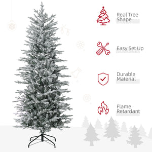 HOMCOM 6ft Tall Prelit Artificial Christmas Tree