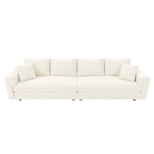 4 Seat Sofa, Modern Comfy Upholstered Sofa Cloud Couch, Deep Seat Couches With Soft Pillows