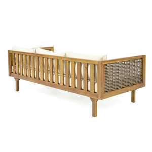 Claremont - 3 Seater Daybed Teak Acacia Wood Water Resistant Cushions