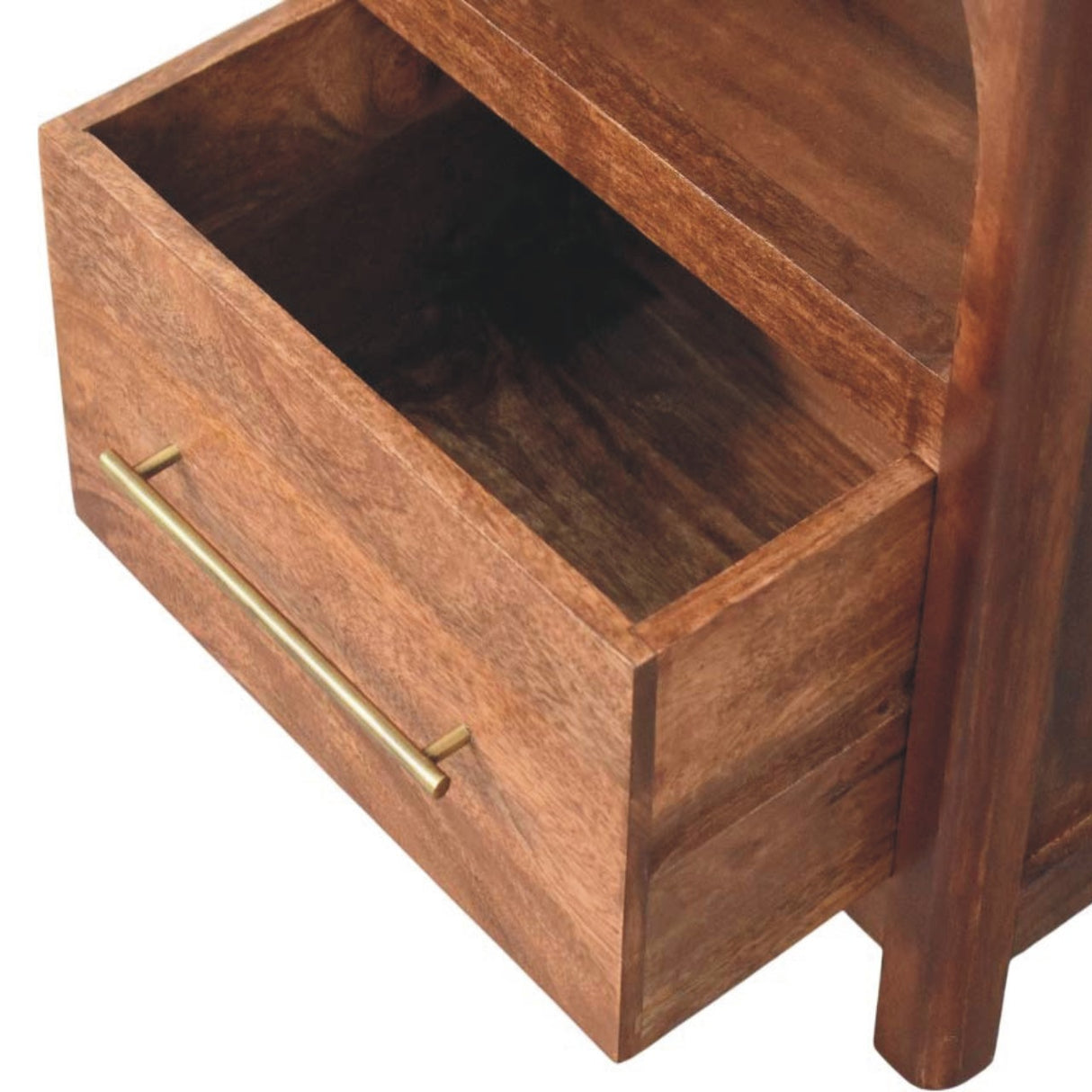 Solid Wood Arc-Line Bedside Table