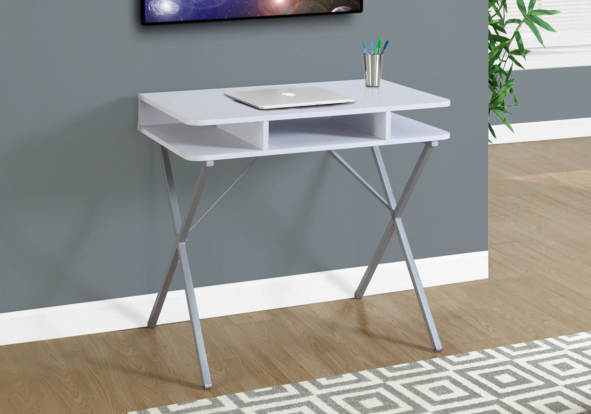 Computer Desk For Home Office, Laptop, Storage Shelves, Modern Convenient Design - White - Best Buy Furniture