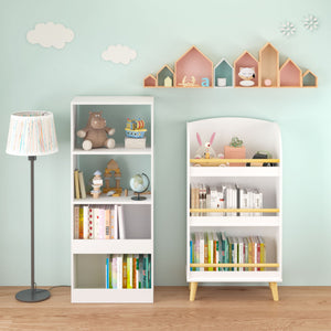 Bookshelf 3 Tier Book Organizer With Toy Storage - White