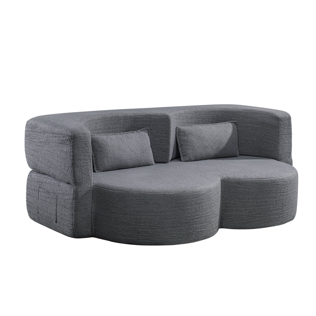 Folding Sofa Bed - Convertible Teddy Bear Fabric Sleeper